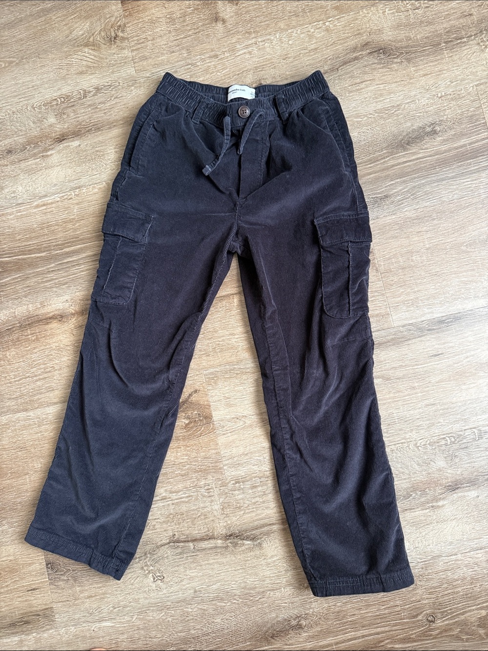 Boys Black corduroy Cargo Pants - Casual Drawstring Waist Abercrombie kids